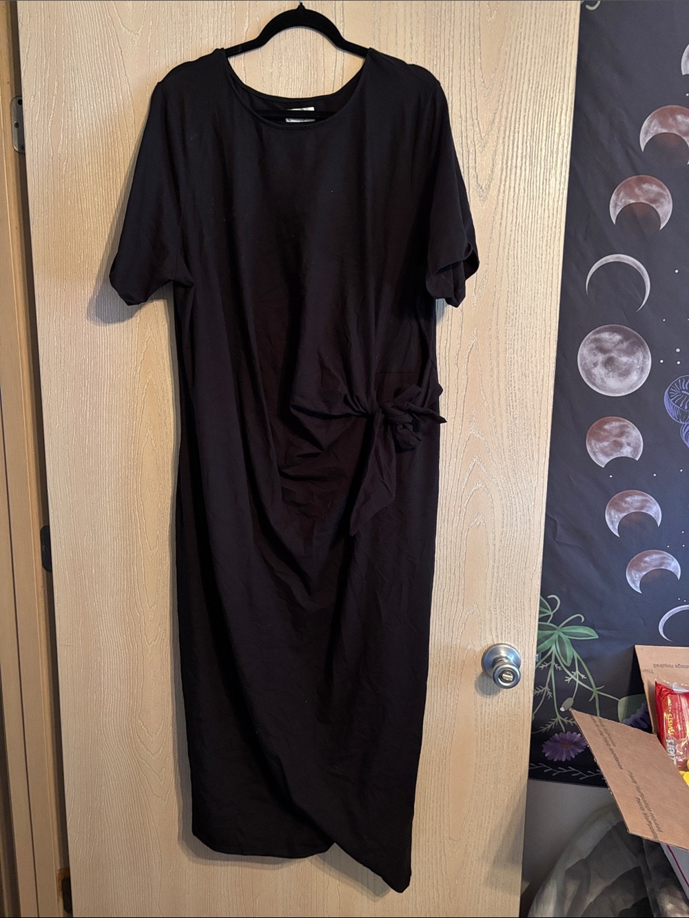 Maurices Black Midi Dress with Side Knot